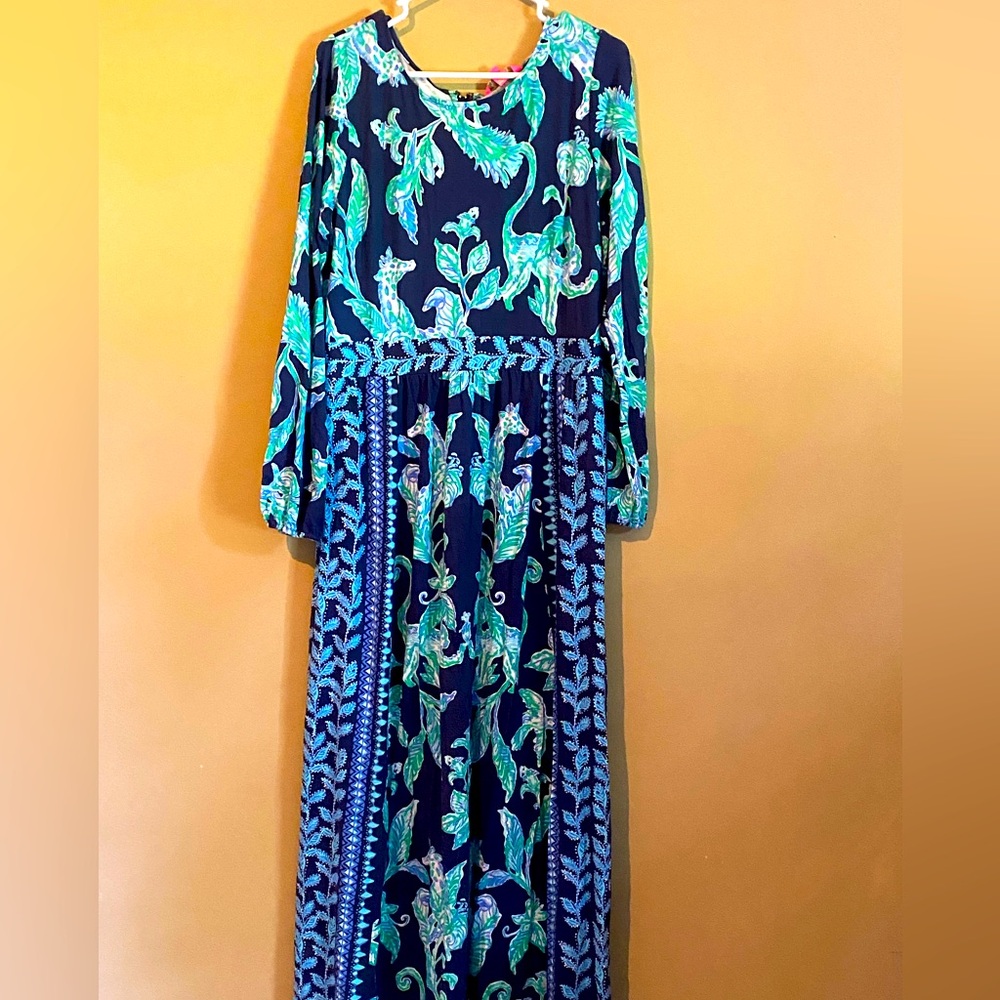 Lilly Pulitzer green and Blue Maxi Dress